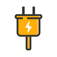 electric plug icon. black icon. Power and plug, connection symbol. logo and illustration