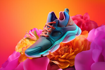 Sport shoes, super photo realistic background, generative ai illustration