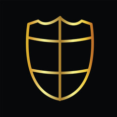 gold shield, icon, vector, illustration, design, template, flat, style