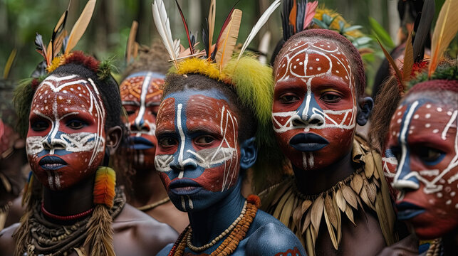 A tribe in the Amazon jungle. Generative AI