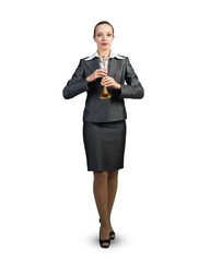 Business woman with flute