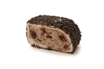 Sweet roll with chocolate and nuts, turkish sweets.