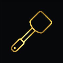 gold spatula, icon, vector, illustration, design, template, flat, style
