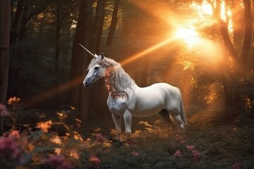 Obraz na płótnie Canvas Unicorn in the forest