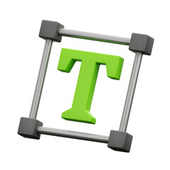 3D Text Icon User Interface Illustration