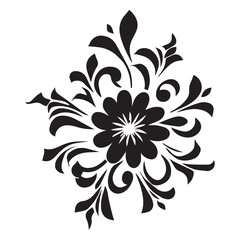 Flower vector Design Illustration black color, Floral Flower vector