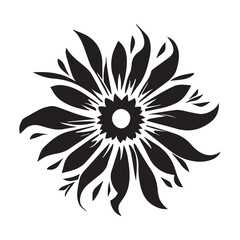 Flower vector Design Illustration black color, Floral Flower vector