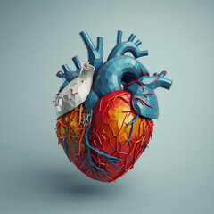 Coeur moderne anatomie médicale, 3D, IA génératif 