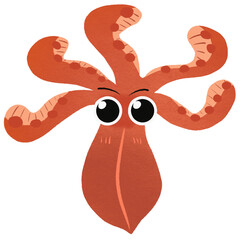 cute squid cartoon character for sea food