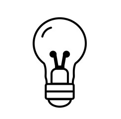 Cute lightbulb back to school cartoon outline icon	
