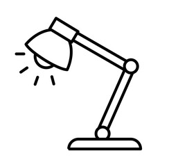 Cute desk lamp back to school cartoon outline icon