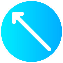left up arrow round vector icon