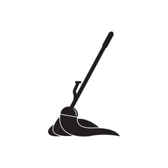 Mop and bucket cleaning vector isolated illustration