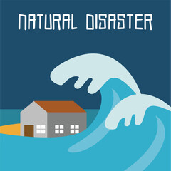 Natural disaster background illustration poster
