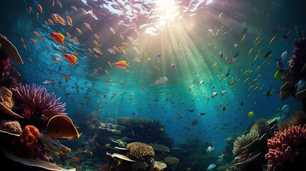 Underwater Coral Sea Life - obrazy, fototapety, plakaty
