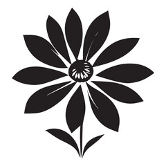 Flower Design Elements Vector Illustration Black color.