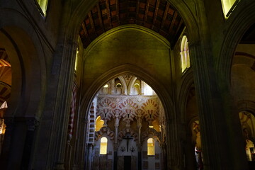 Fototapeta premium Filtering light inside Mezquita de Cordoba, Andalucia, Spain