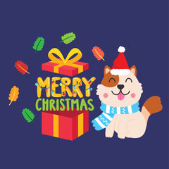 Cute Cartoon Christmas Concept.