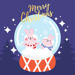 Cute Cartoon Christmas Concept.
