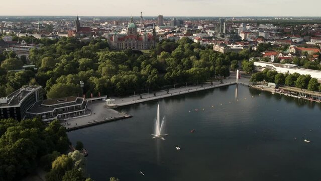 Aerial view on Hannover in Lower Saxony, Germany