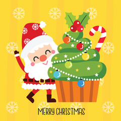 Cute Cartoon Christmas Concept.