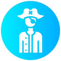 pirat round vector icon
