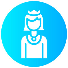 queen round vector icon