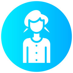 girl round vector icon