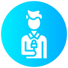 news reporter round vector icon