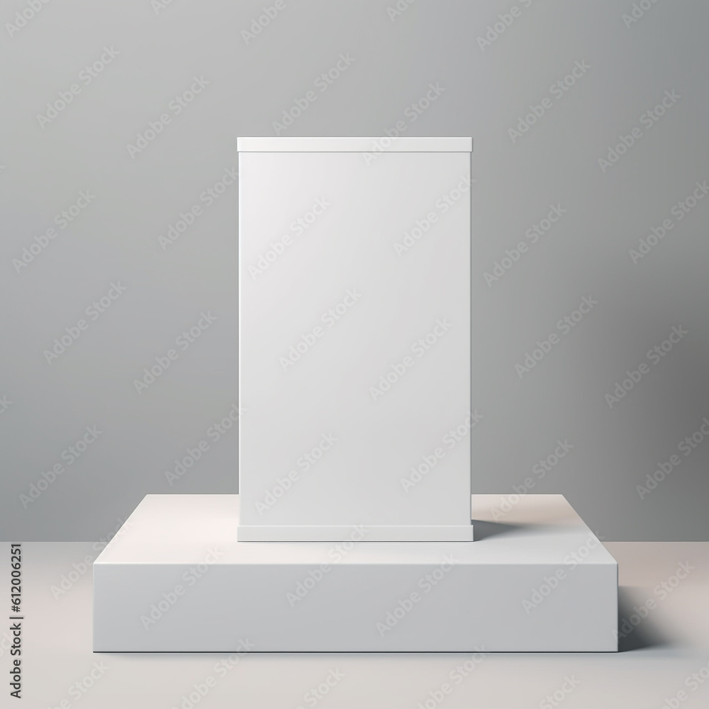 Poster a white object for product display, product display concept illustration, generative ai