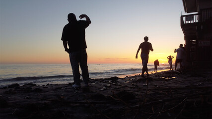 Sunset scenes from Swamis Reef Surf Park Encinitas California