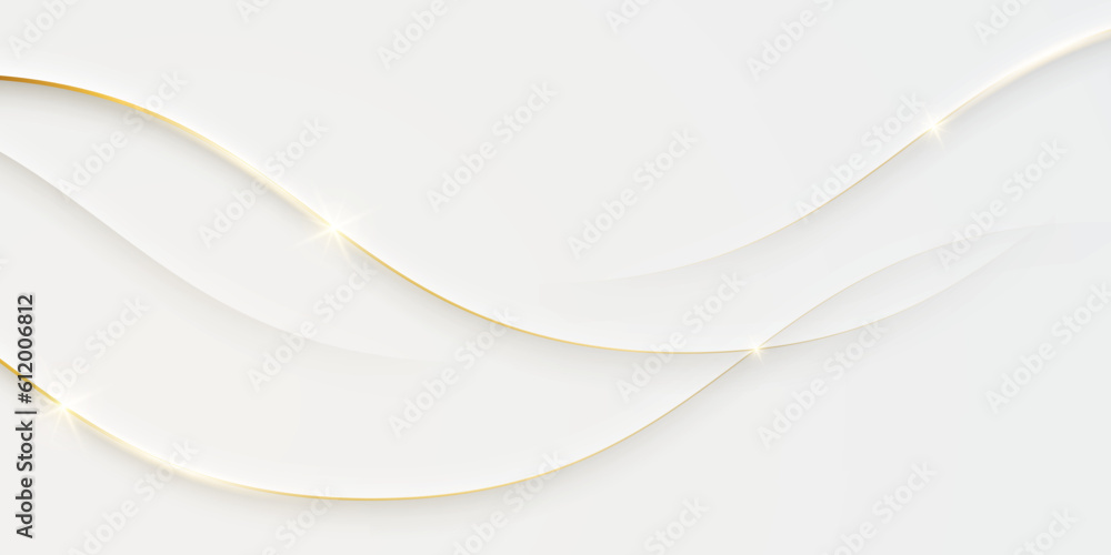 Wall mural White background with golden lines