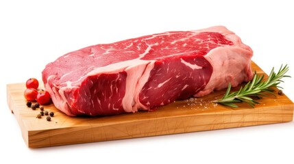 raw beef steak  with white background