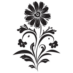 flower, leaf, flourish, tattoo, peony, art, illustration, black, decoration, design, floral, nature, vector, beautiful, artistic, border, classical, corner, deco, doodle, draw, elegant, elements, fash