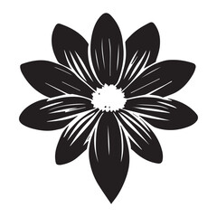 Flower Design Elements Vector Illustration Black color.