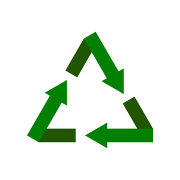 Green recycle sign eco icon flat vector design