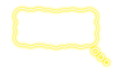 Yellow speech bubble png. Neon chat bubble on transparent background.