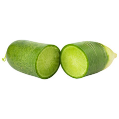 Green radish isolated on a transparent background