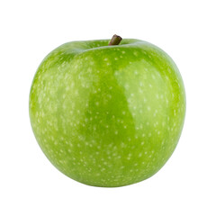 Fresh green apple isolated on transparent background.