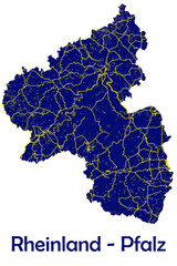Bundesland Rheinland - Pfalz Karte Straßennetz Deutschland
