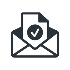 Email envelope icon vector line illustration. received mail, email or letter. send mail, email or letter