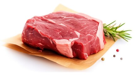 raw beef steak  with white background
