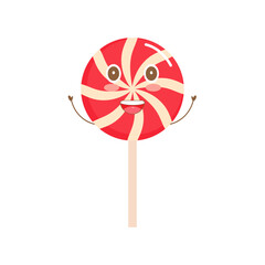 happy character lollipop mascot vector. cartoon character illustration