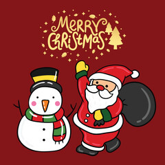 Cute Cartoon Christmas Concept.