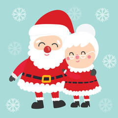 Cute Cartoon Christmas Concept.