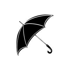 Vector sketch hand drawn umbrella silhouette, line art