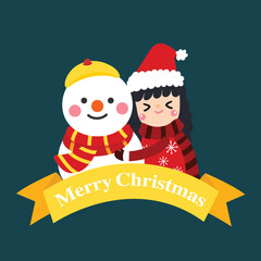 Cute Cartoon Christmas Concept.