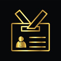 gold name tag, icon, vector, illustration, design, template, flat, style