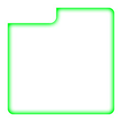 white frame square green light neon