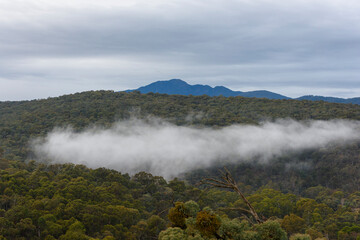 Clouds over Mount Stirling and Mount Buller with no snow
